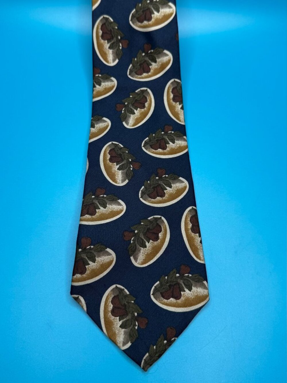 Vintage Claiborne Fruit Plate USA Made Neck Tie